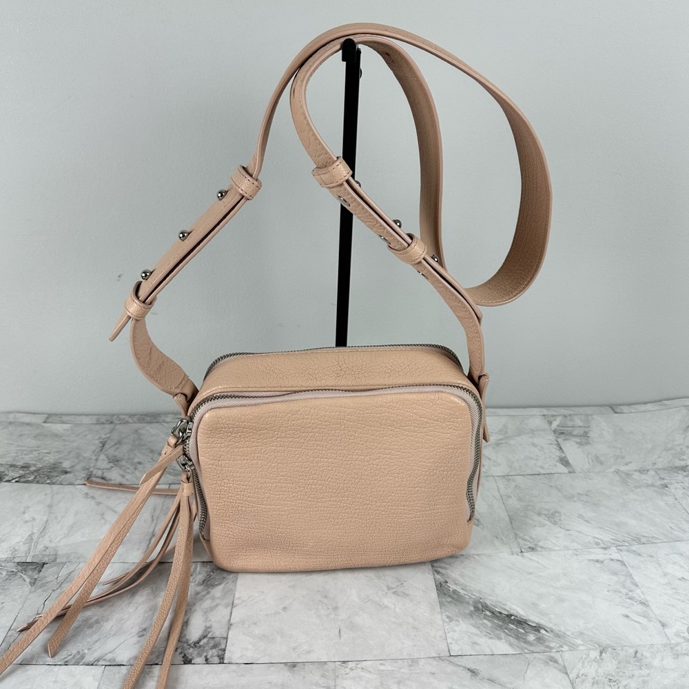 Allsaints Vincent Crossbody Leather Camera Bag petal/blush/pastel pink
